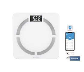 Báscula de baño digital inteligente | Análisis corporal completo | Báscula con Bluetooth y aplicación móvil | Pilas incluidas