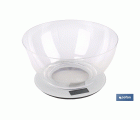 BÁSCULA DE COCINA DIGITAL CON CUENCO DE CAPACIDAD 3,8 L 10 KILOS 25,5 X 14 CM