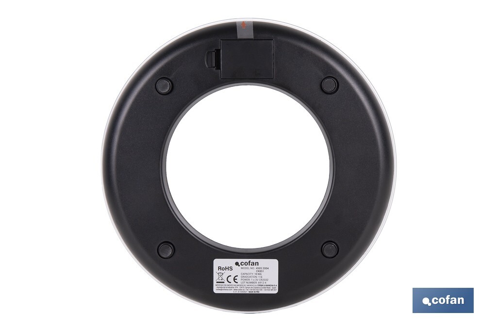 BÁSCULA DE COCINA DIGITAL CON CUENCO DE CAPACIDAD 3,8 L 10 KILOS 25,5 X 14 CM