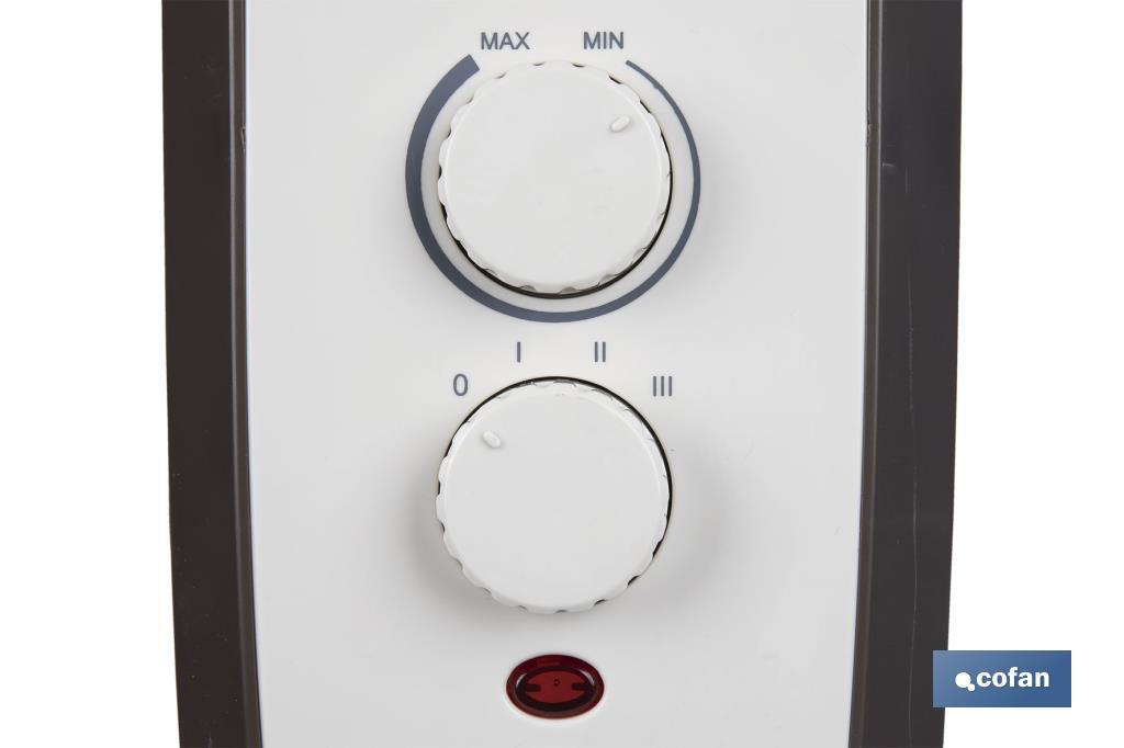 RADIADOR DE ACEITE CON TERMOSTATO REGULABLE 11 ELEMENTOS 2500 W