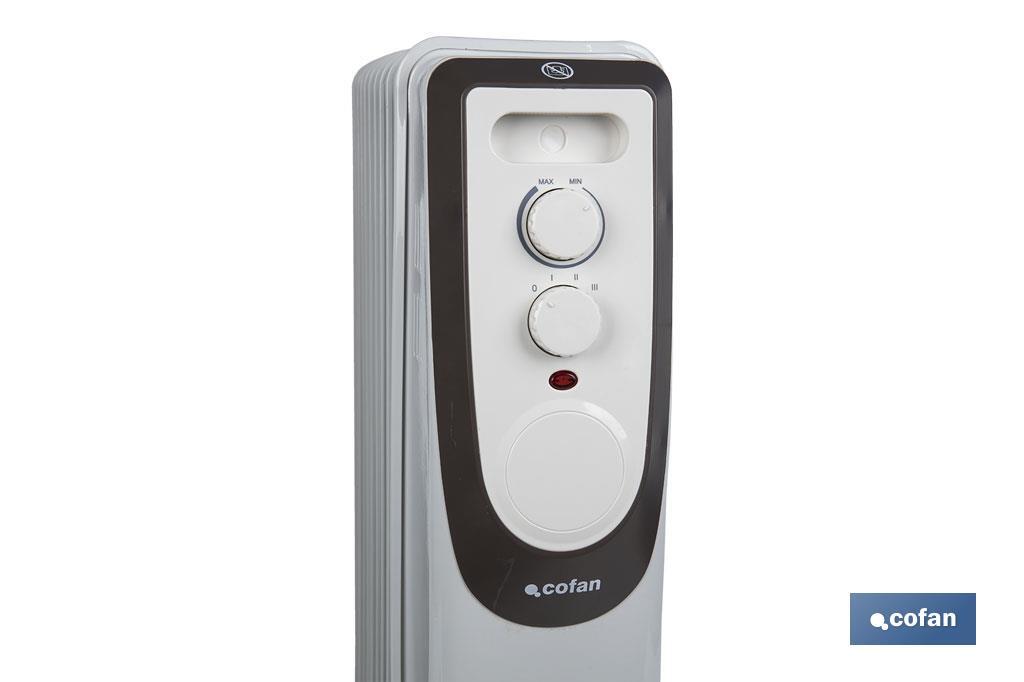 RADIADOR DE ACEITE CON TERMOSTATO REGULABLE 11 ELEMENTOS 2500 W