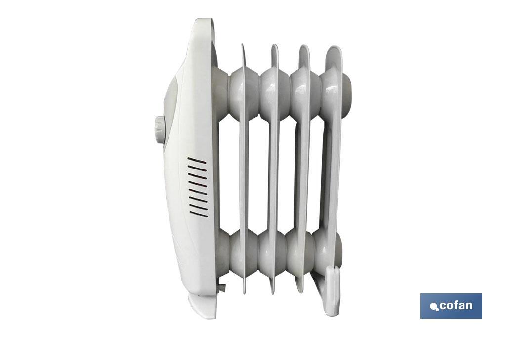 RADIADOR MINI DE ACEITE CON TERMOSTATO REGULABLE 5 ELEMENTOS 450 W
