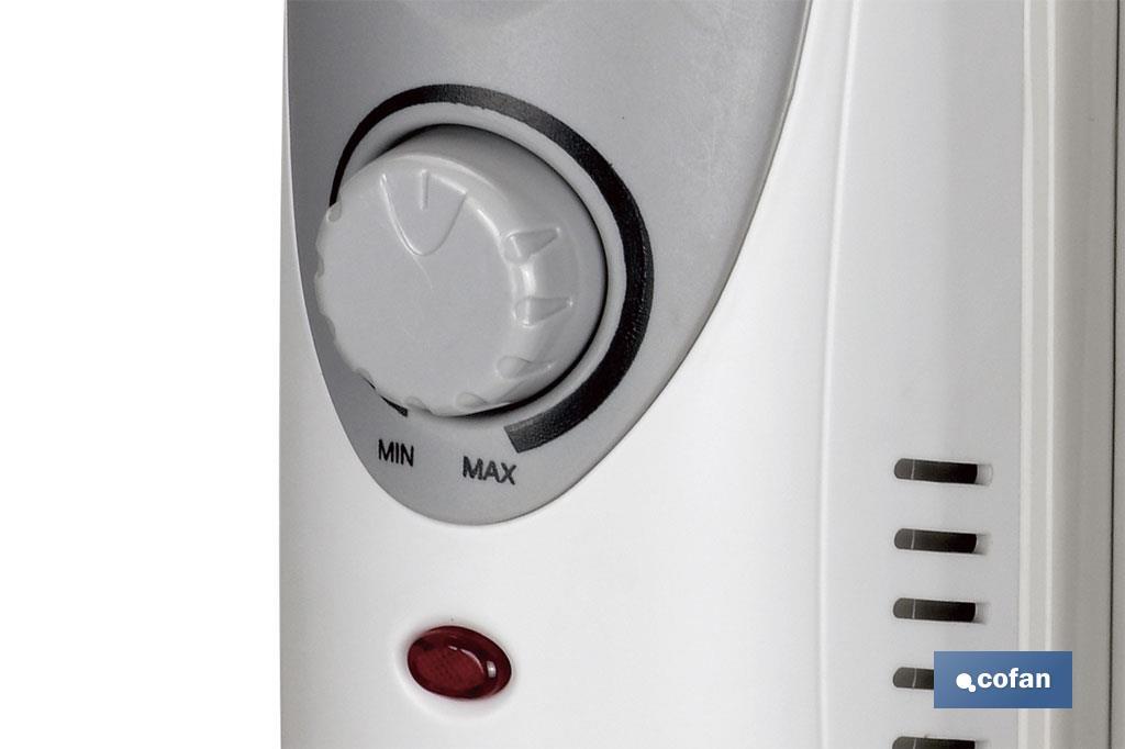 RADIADOR MINI DE ACEITE CON TERMOSTATO REGULABLE 5 ELEMENTOS 450 W