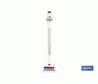 Aspiradora sin cable con base de carga | Potencia de succión: 180 AW | Potencia ciclónica: 32 kPa | 4 velocidades | Filtro HEPA lavable | Batería de litio 25,9 V | Color: blanco