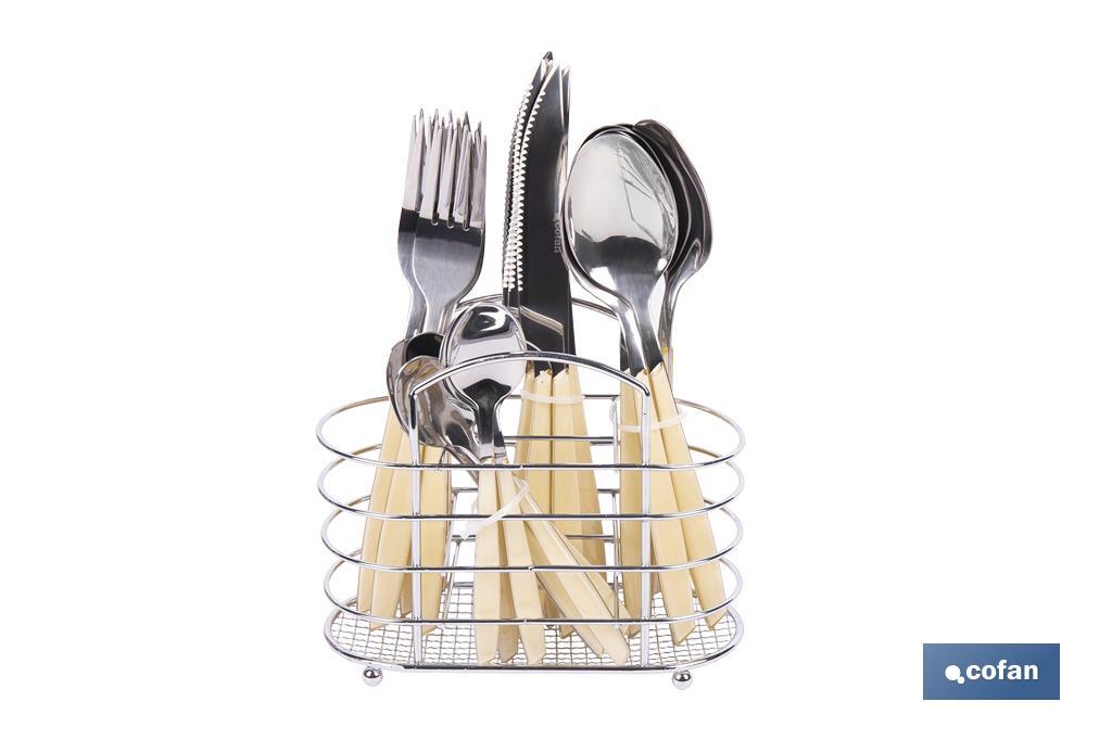 SET DE CUBIERTOS 24 PIEZAS ACERO INOXIDABLE COLOR AMARILLO