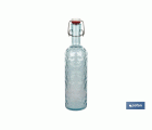 Botella de vidrio azul transparente con cierre de estribo | Capacidad de 1 litro