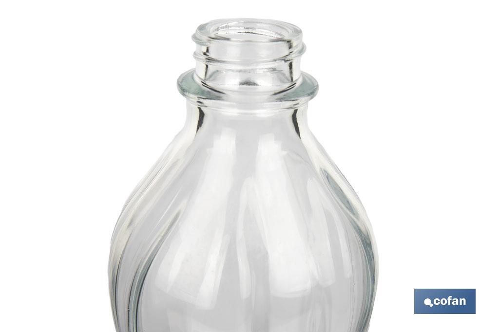 BOTELLA DE VIDRIO TRANSPARENTE CON TAPÓN ACERO INOXIDABLE 1 L