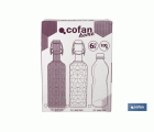 BOTELLA DE VIDRIO TRANSPARENTE CON TAPÓN ACERO INOXIDABLE 1 L