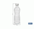 BOTELLA DE VIDRIO TRANSPARENTE CON TAPÓN ACERO INOXIDABLE 1 L