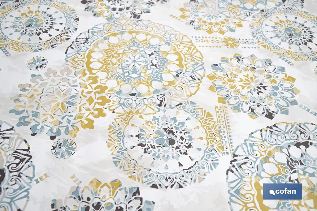 ROLLO DE MANTEL ANTIMANCHAS MOSAICO CALIDO 1,40 X 20 M