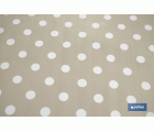 ROLLO DE MANTEL ANTIMANCHAS DE LUNARES BEIGE 1,40 X 20 M