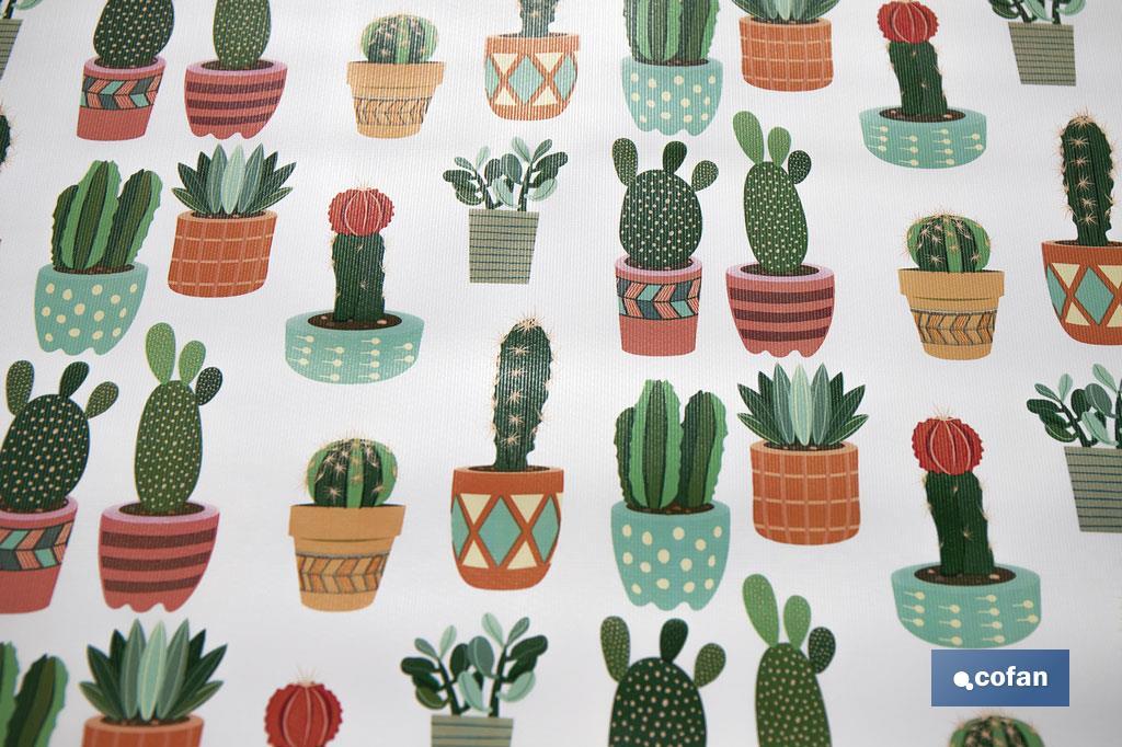 ROLLO DE MANTEL ANTIMANCHAS CON CACTUS 1,40 X 20 M