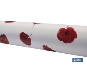 Hule con diseño moderno de amapolas | Materiales: PVC y polipropileno | Fácil de limpiar | Disponible en diferentes medidas