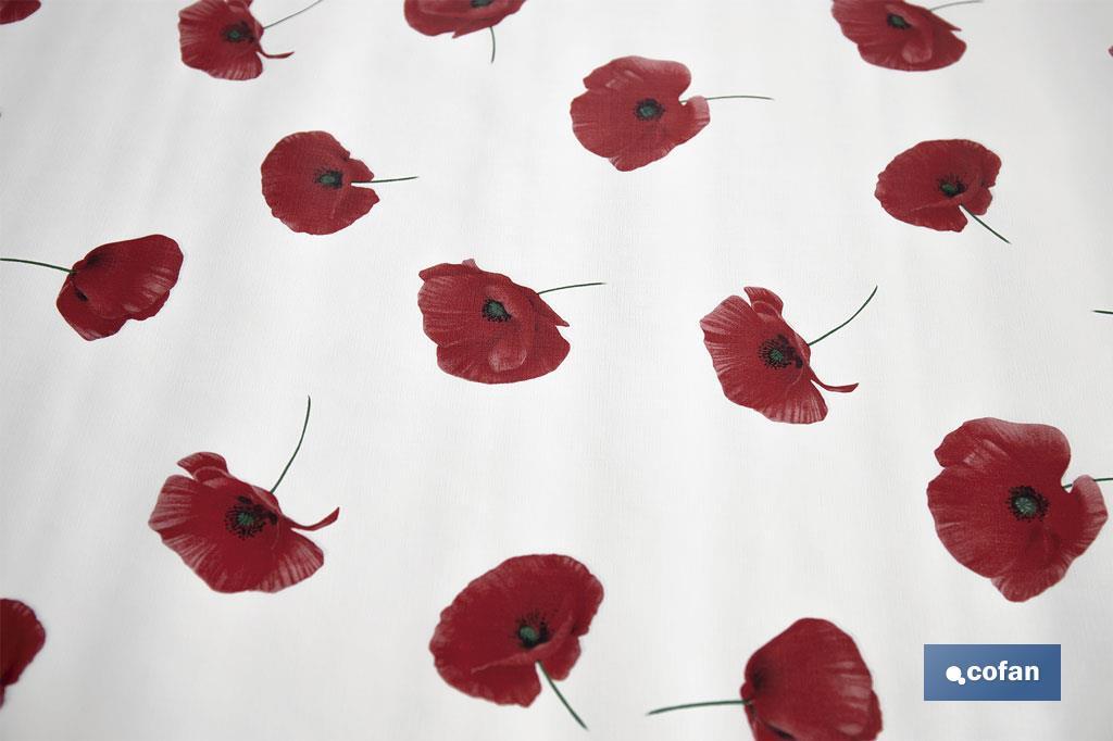 ROLLO DE HULE DISEÑO AMAPOLAS 1,40 X 20 M