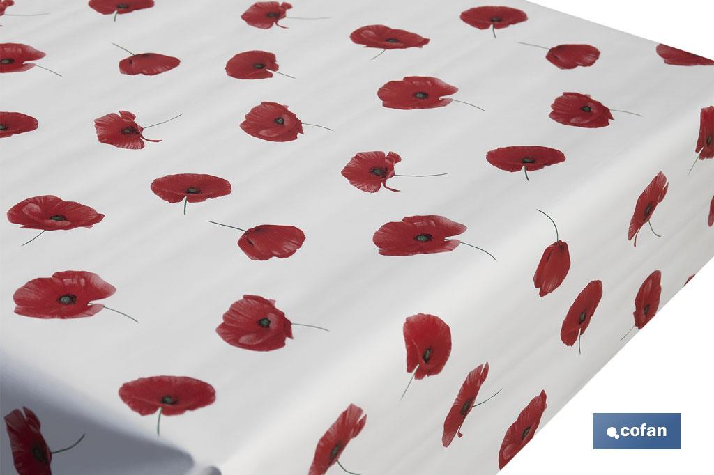 ROLLO DE HULE DISEÑO AMAPOLAS 1,40 X 20 M