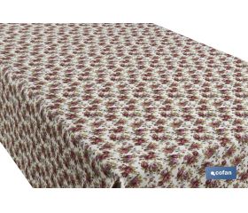 Rollo de mantel antimanchas | Estampado de rosas | Materiales: algodón y poliéster | Fácil de limpiar | Medidas: 1,40 x 25 m