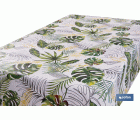 Rollo de hule con estampado de hojas amazónicas | Impermeable | Protección y estilo para la mesa