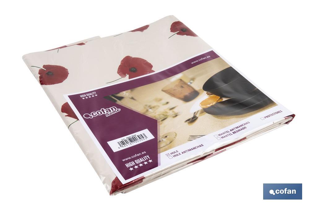 HULE ANTIMANCHAS  AMAPOLAS 1,40 x 1,40 M