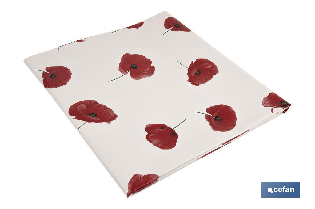 HULE ANTIMANCHAS  AMAPOLAS 1,40 x 1,40 M