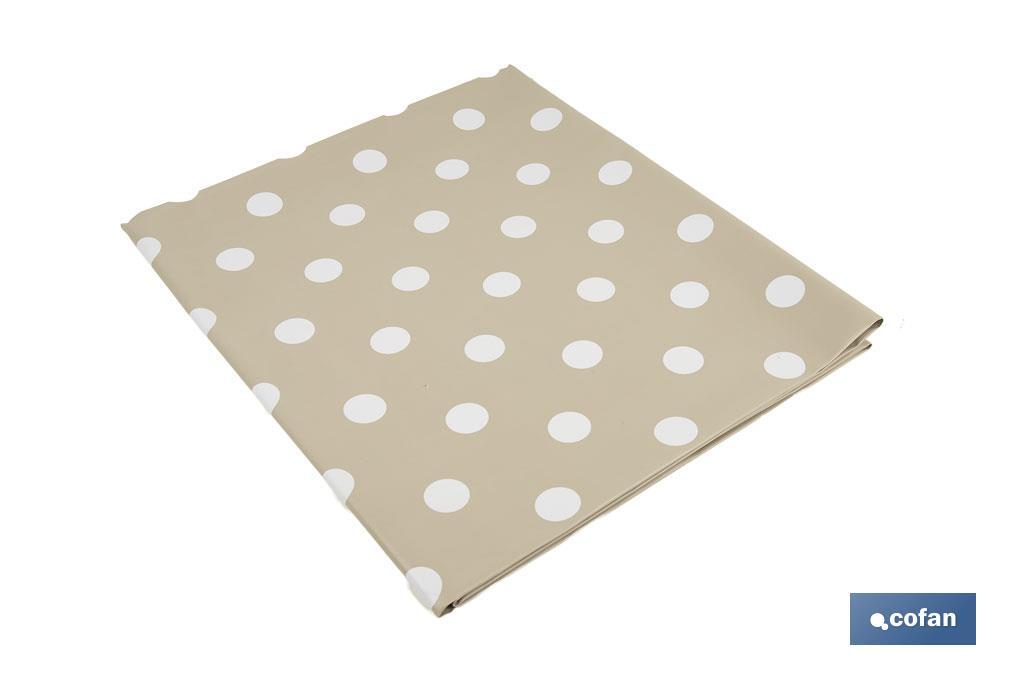 MANTEL ANTIMANCHA LUNARES BEIGE 1,40 X 1,40