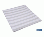 MANTEL ANTIMANCHAS RAYAS BEIGE Y BLANCAS   1,40 X 1,40