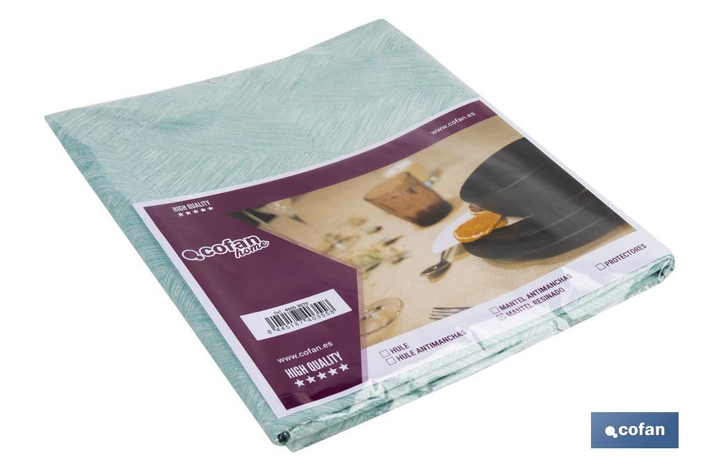 MANTEL ANTIMANCHAS RESINADO TURQUESA   1,40 X1,40M