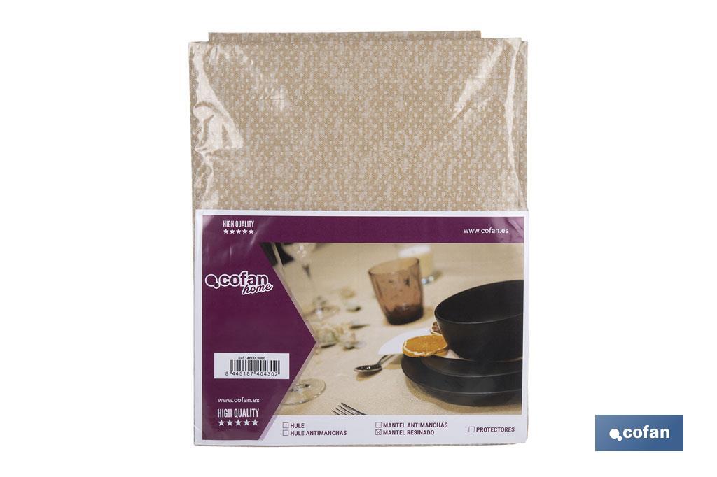 MANTEL ANTIMANCHAS RESINADO TEXTURA BEIGE  1,40 X 1,40M