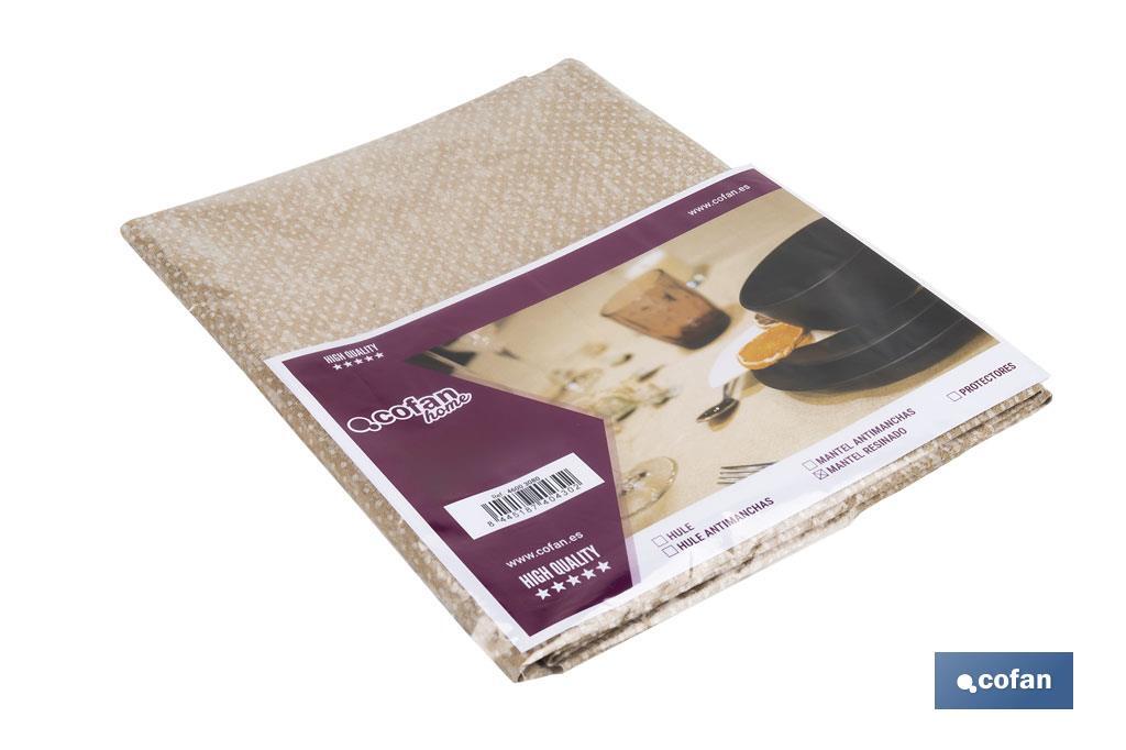 MANTEL ANTIMANCHAS RESINADO TEXTURA BEIGE  1,40 X 1,40M