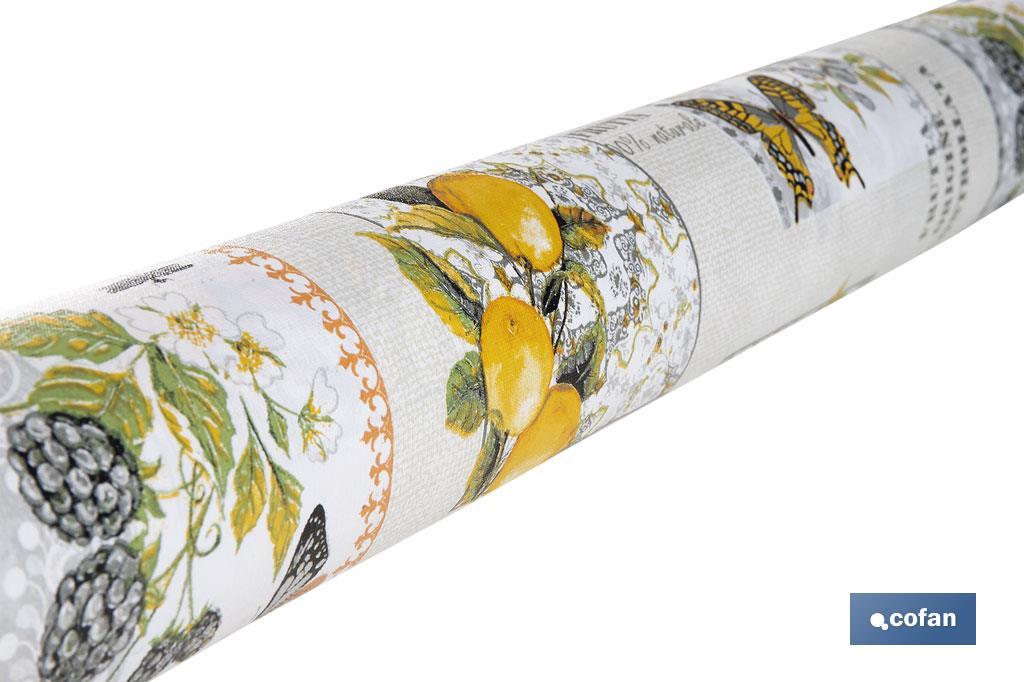 ROLLO DE HULE DISEÑO LIMONES 1.40 X 25 M
