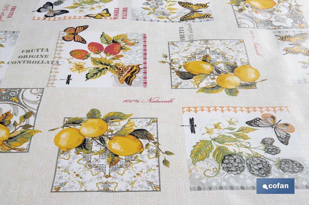 ROLLO DE HULE DISEÑO LIMONES 1.40 X 25 M