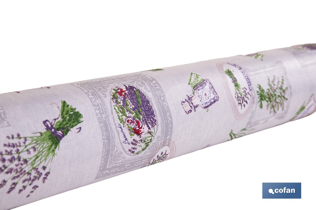 ROLLO DE HULE DISEÑO LAVANDA 1,40 X 25 M