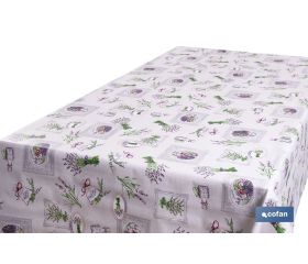 Rollo de hule con estampado de lavanda | Impermeable | Protección y estilo para la mesa