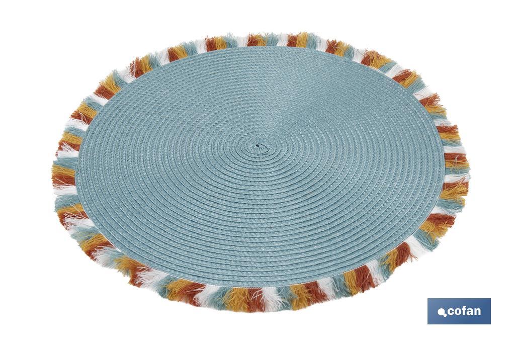 BAJOPLATO REDONDO COLOR AZUL MEDIDA 38 CM