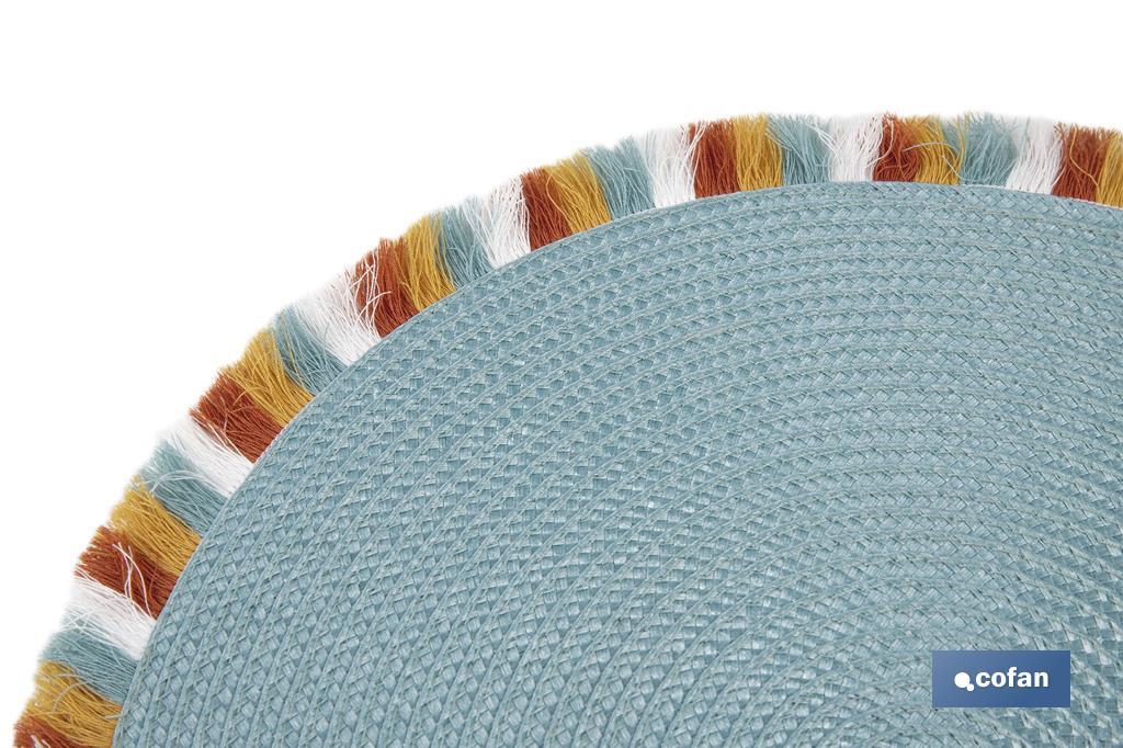 BAJOPLATO REDONDO COLOR AZUL MEDIDA 38 CM