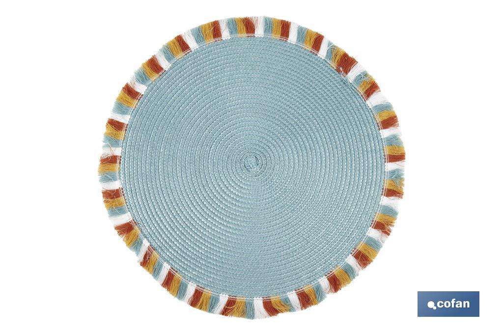 BAJOPLATO REDONDO COLOR AZUL MEDIDA 38 CM