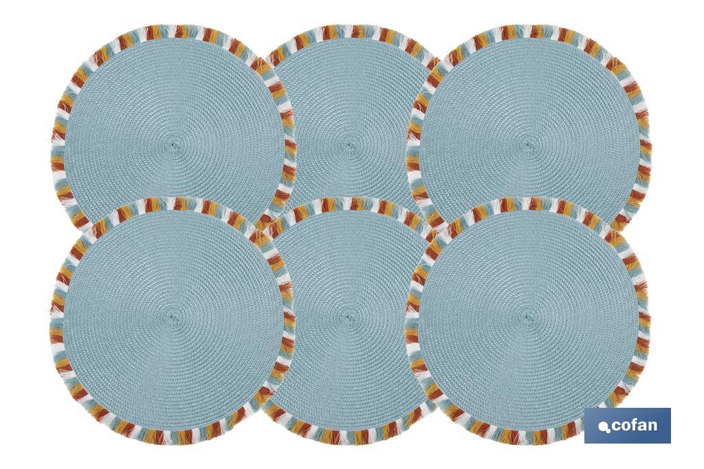 BAJOPLATO REDONDO COLOR AZUL MEDIDA 38 CM