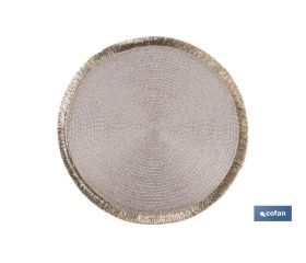 Bajoplatos redondos con flecos decorativos | Disponibles en color dorado y plateado | Packs de 6 salvamanteles individuales | Diámetro: 38 cm