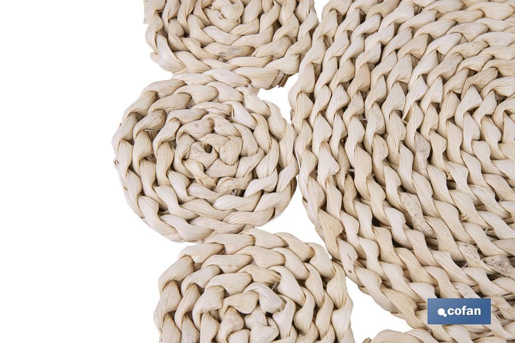 BAJOPLATO FORMA CIRCULOS  FIBRA NATURAL MEDIDA 35 CM