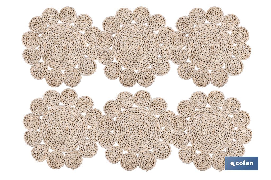 BAJOPLATO FORMA CIRCULOS  FIBRA NATURAL MEDIDA 35 CM