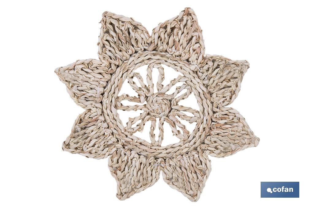 BAJOPLATO EN FORMA ESTRELLA  FIBRA NATURAL MEDIDA 30 CM