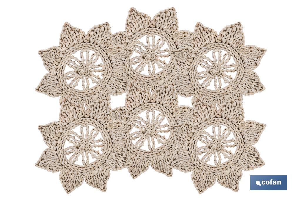 BAJOPLATO EN FORMA ESTRELLA  FIBRA NATURAL MEDIDA 30 CM