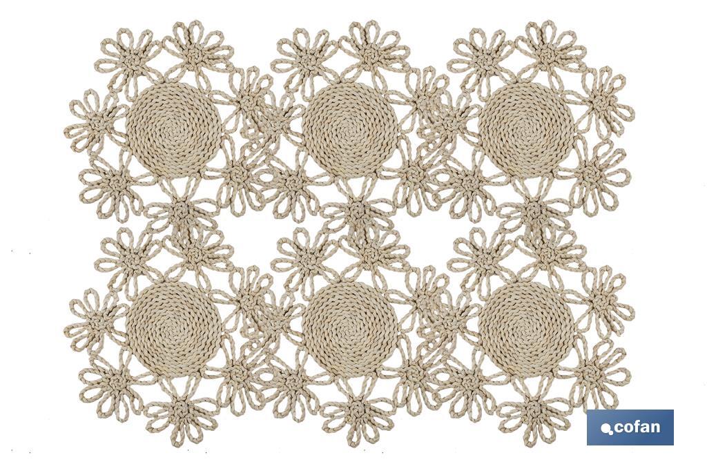 BAJOPLATO FORMA FLOR  FIBRA NATURAL MEDIDA 35 CM