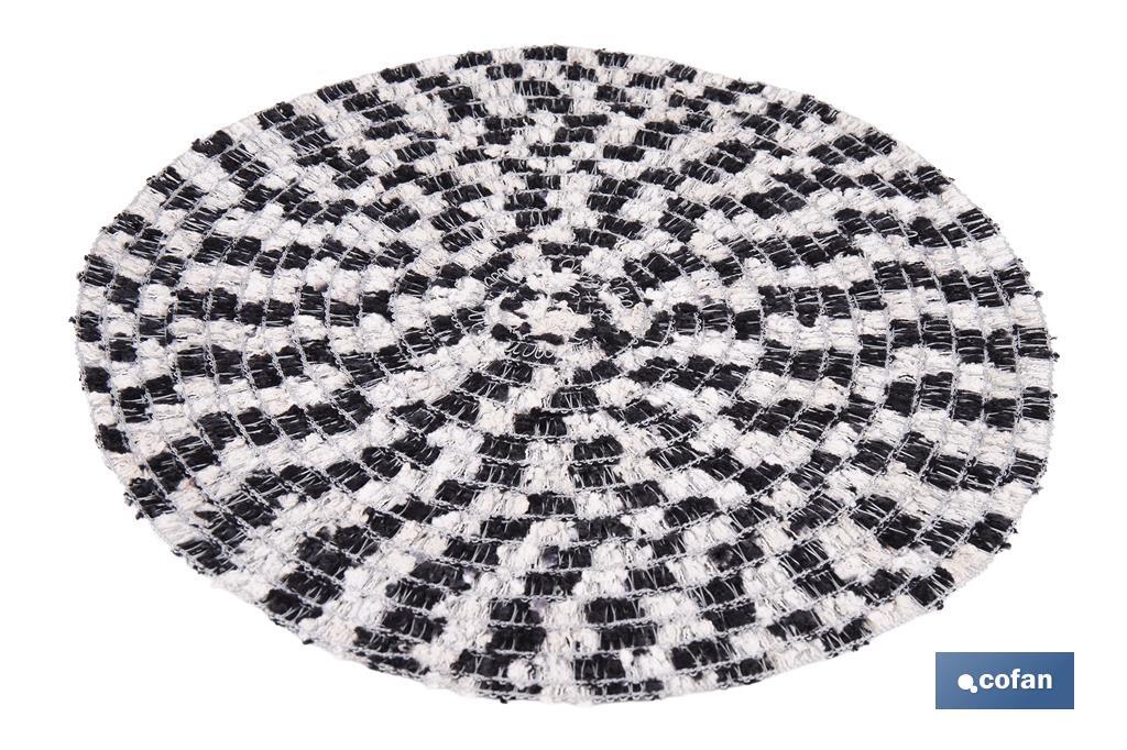 BAJOPLATO REDONDO COLOR NEGRO Y BEIGE MEDIDA 38 CM