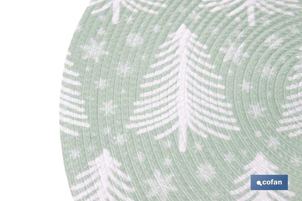 BAJOPLATO REDONDO COLOR VERDE / BLANCO MEDIDA 38 CM