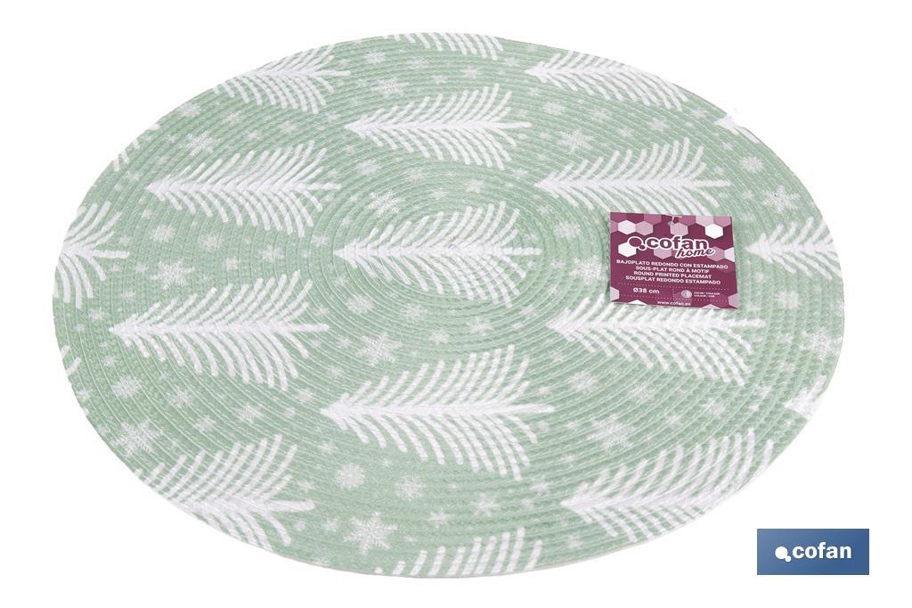 BAJOPLATO REDONDO COLOR VERDE / BLANCO MEDIDA 38 CM