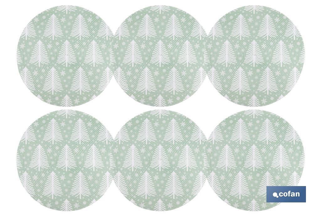 BAJOPLATO REDONDO COLOR VERDE / BLANCO MEDIDA 38 CM