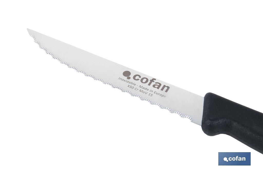 PACK DE 25  CUCHILLOS DE COCINA MICRODENTADO 10,5 cm