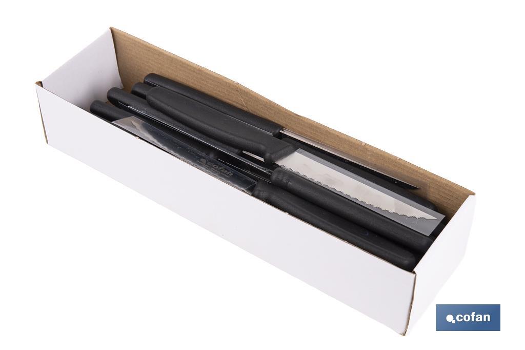 PACK DE 25  CUCHILLOS DE COCINA MICRODENTADO 10,5 cm