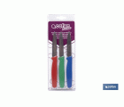PACK DE 3 CUCHILLOS PUNTILLA COLOR ROJO VERDE AZUL 8.5 CM