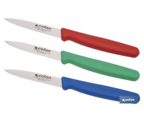 Pack de 3 cuchillos puntilla de acero inoxidable | Mango antideslizante | Apto para lavavajillas